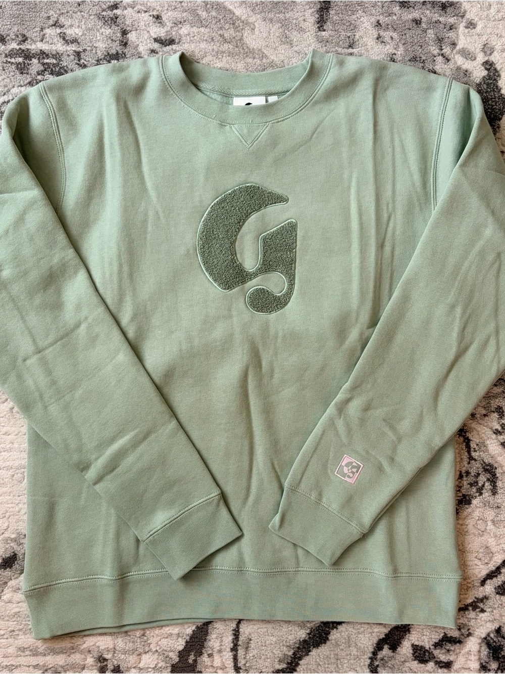 Glossier Boston Crewneck Sweatshirt with Embroidered G